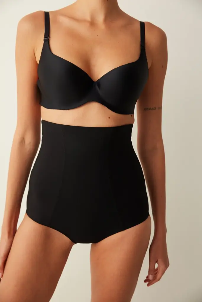 High-Waist Black Shaping Briefs