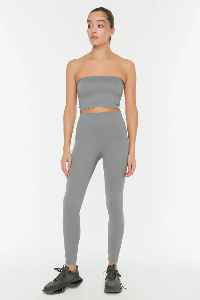 High-Waist Grey Leggings