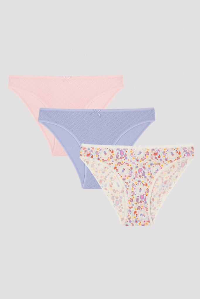 Printed and Solid Panties Set