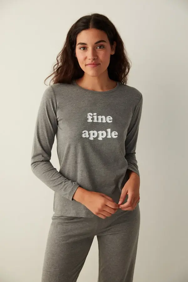 Fine apple grey pyjama set Penti