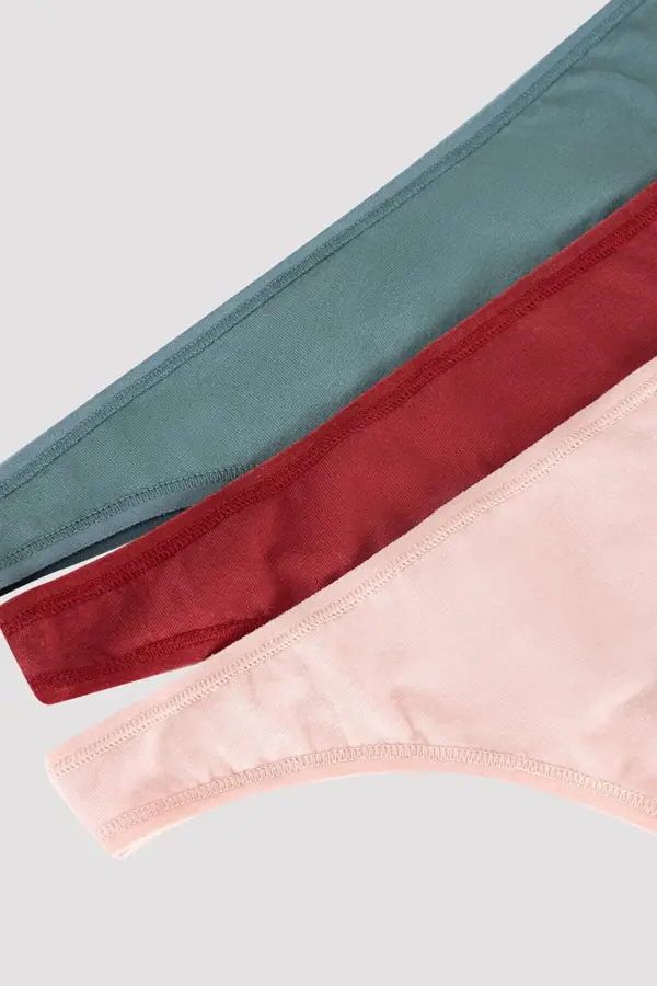 ⁦Multi Color Perfect 3 Piece Thong Panties⁩ - الصورة ⁦3⁩