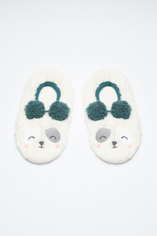 Penti White Cute Panda Booties Socks