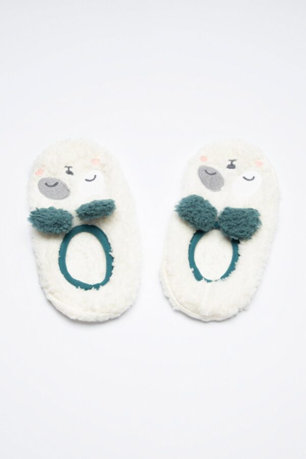 ⁦Penti White Cute Panda Booties Socks⁩ - الصورة ⁦2⁩